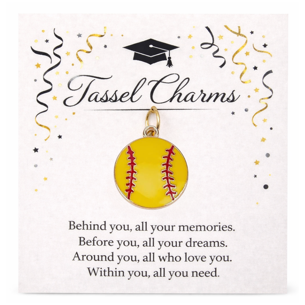 Softball Graduation Tassel Charm