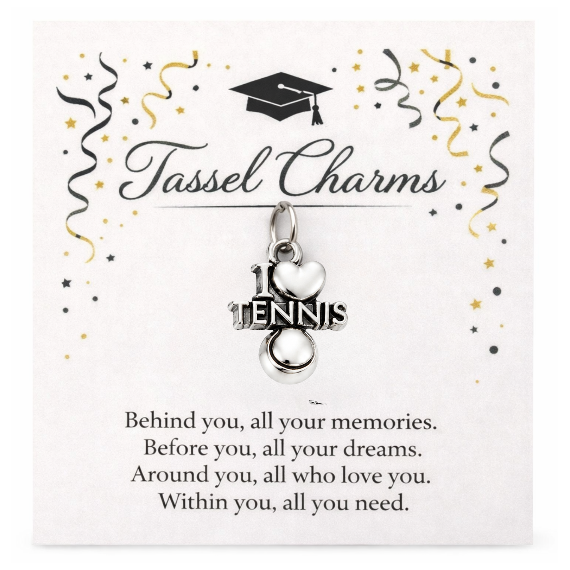 Tennis Graduation Tassel Charm