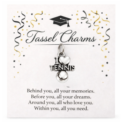 Tennis Graduation Tassel Charm