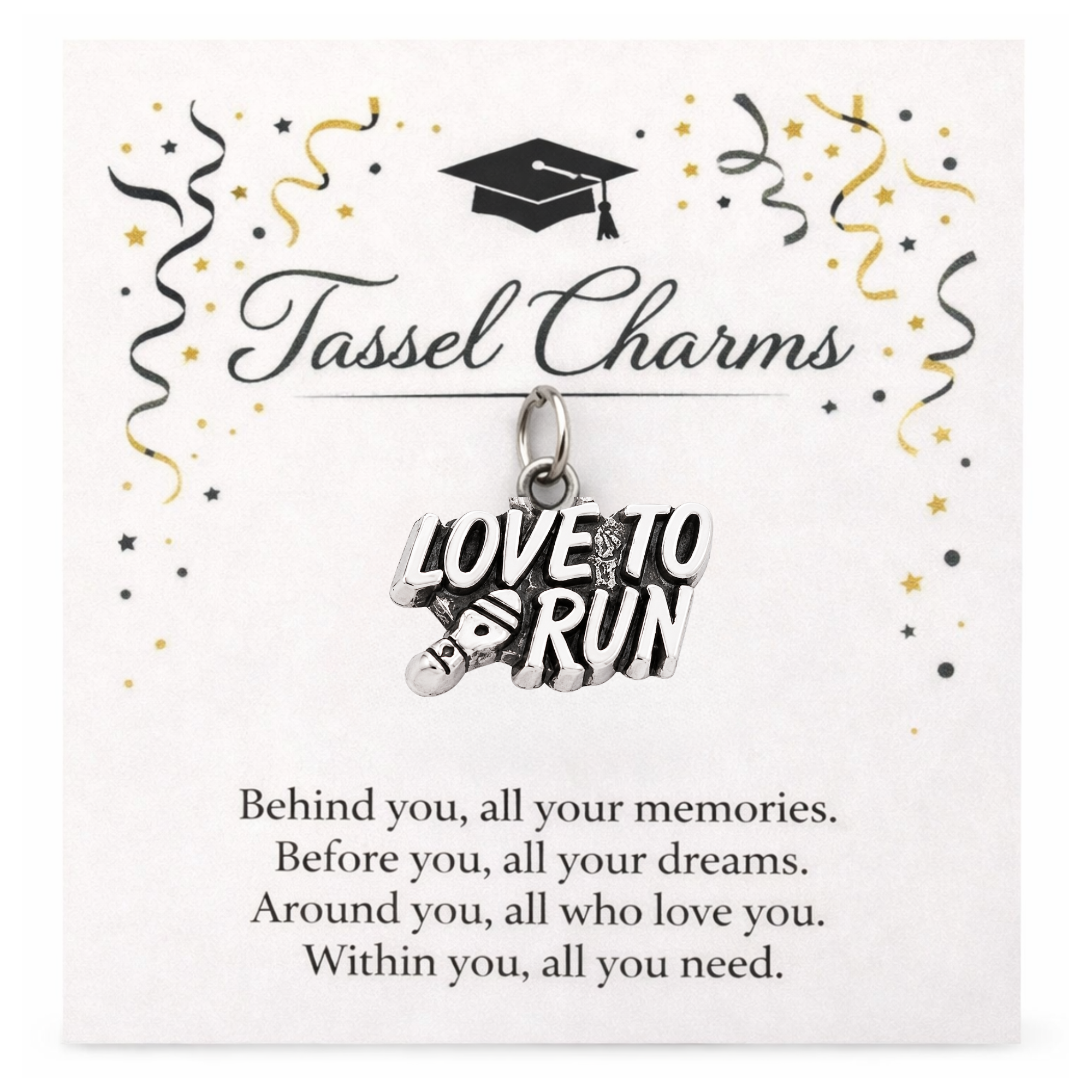 Cross Country Graduation Tassel Charm