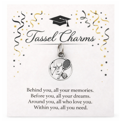 Tennis Graduation Tassel Charm