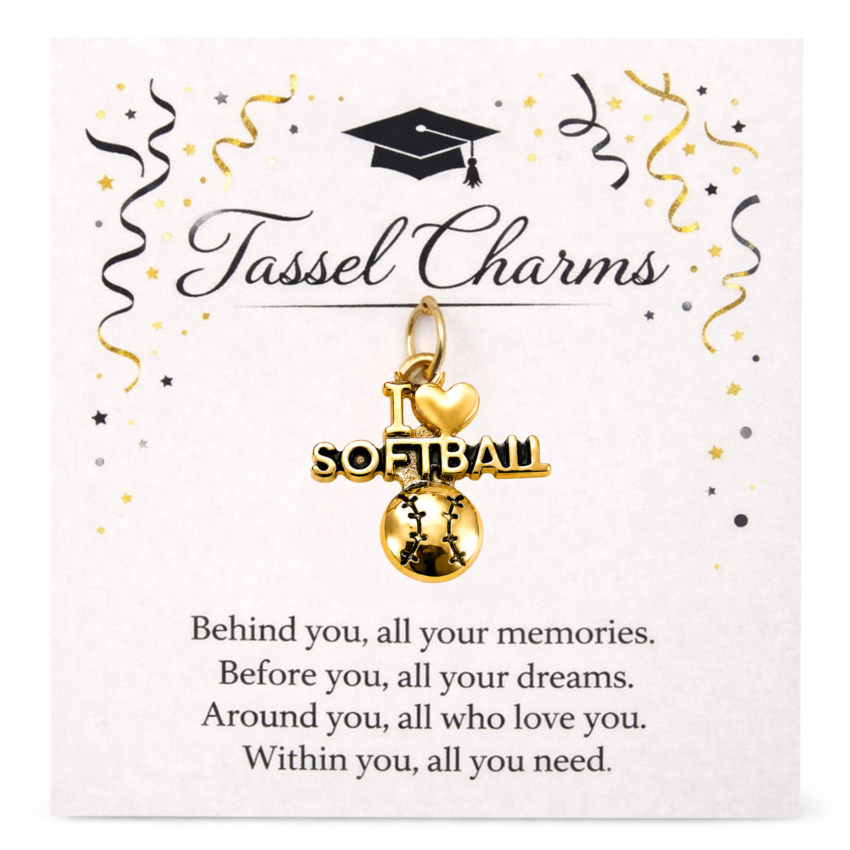 Softball Graduation Tassel Charm