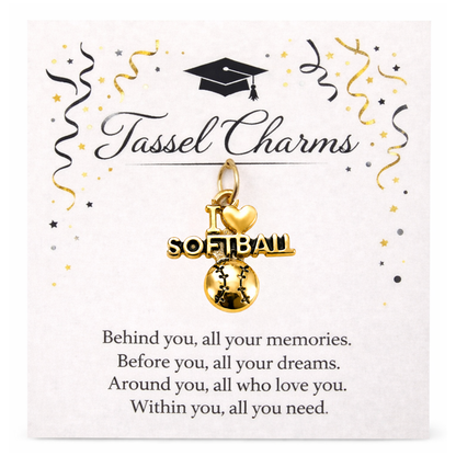Softball Graduation Tassel Charm