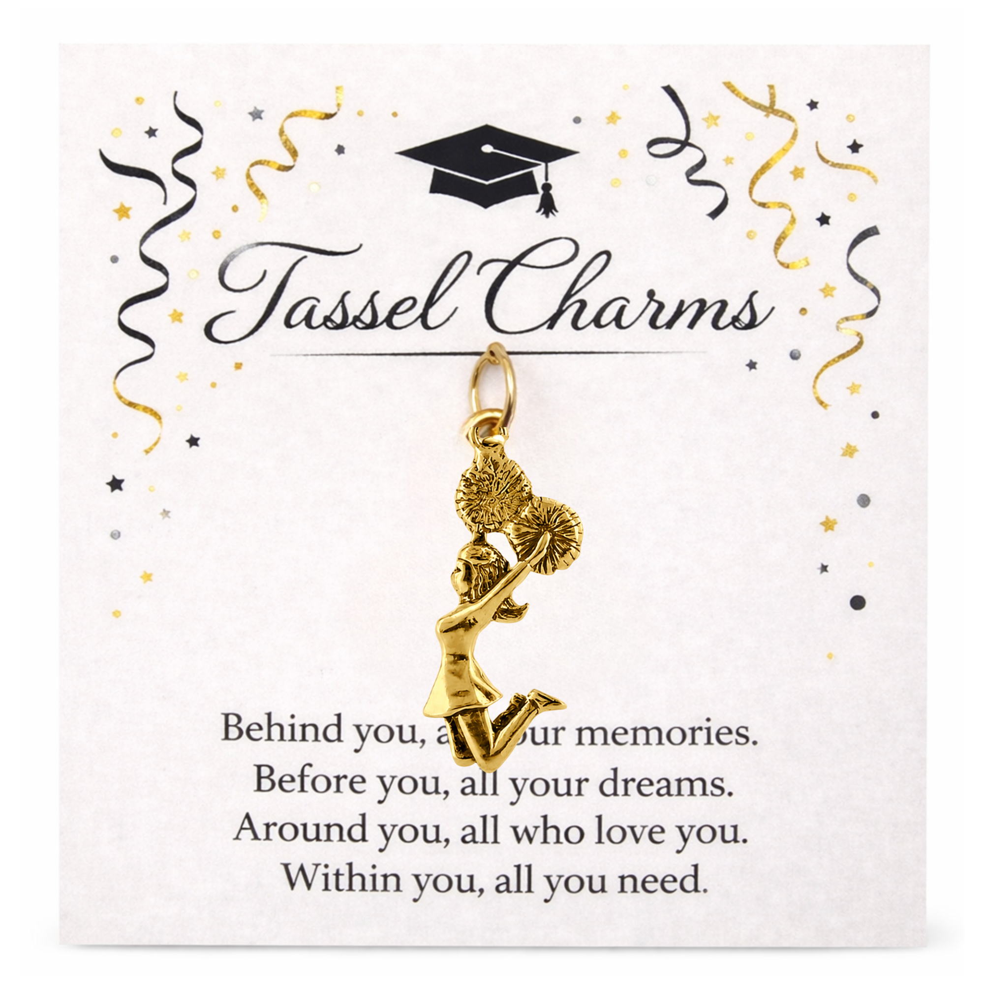 Cheer Gold Graduation Tassel Charm