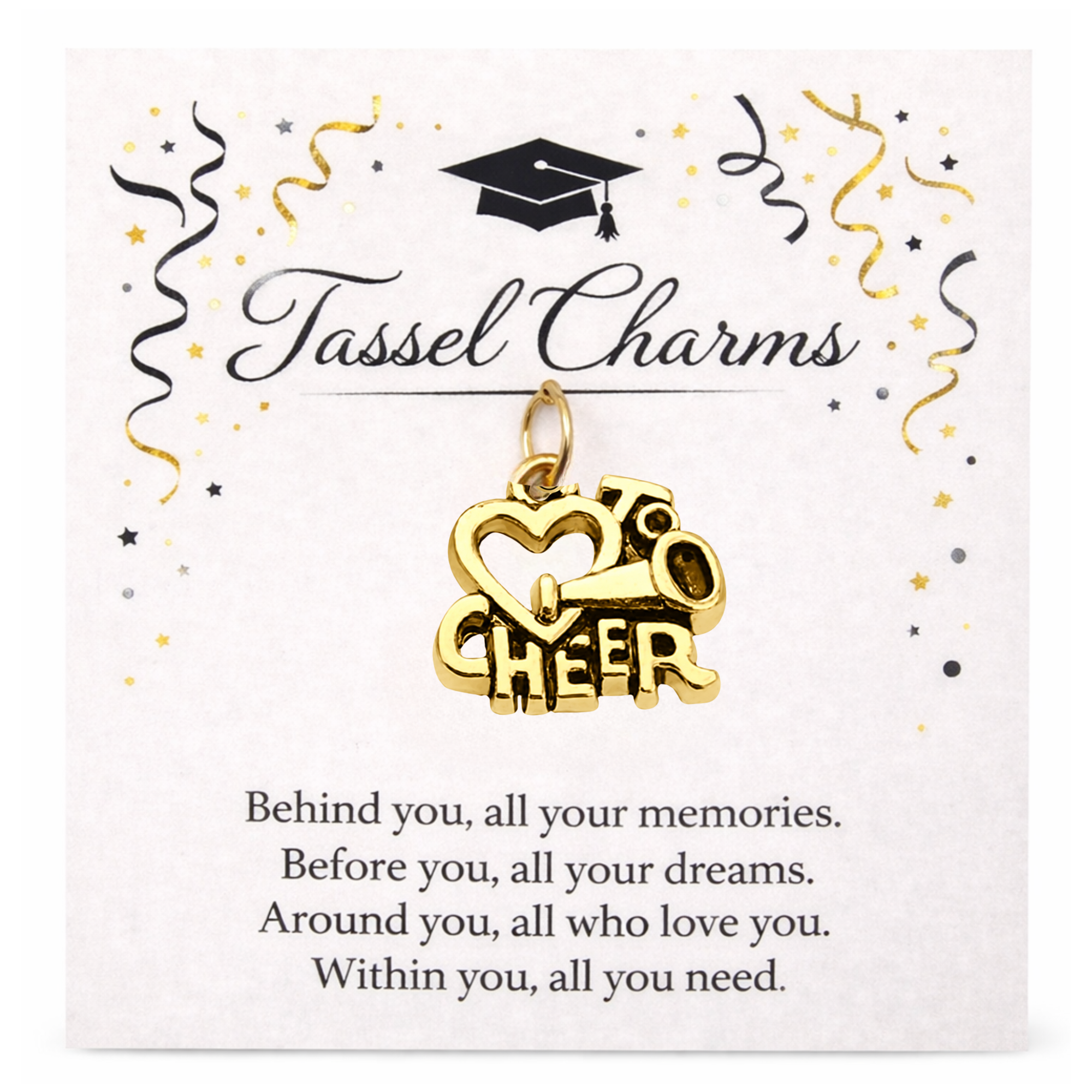 Cheer Gold Graduation Tassel Charm