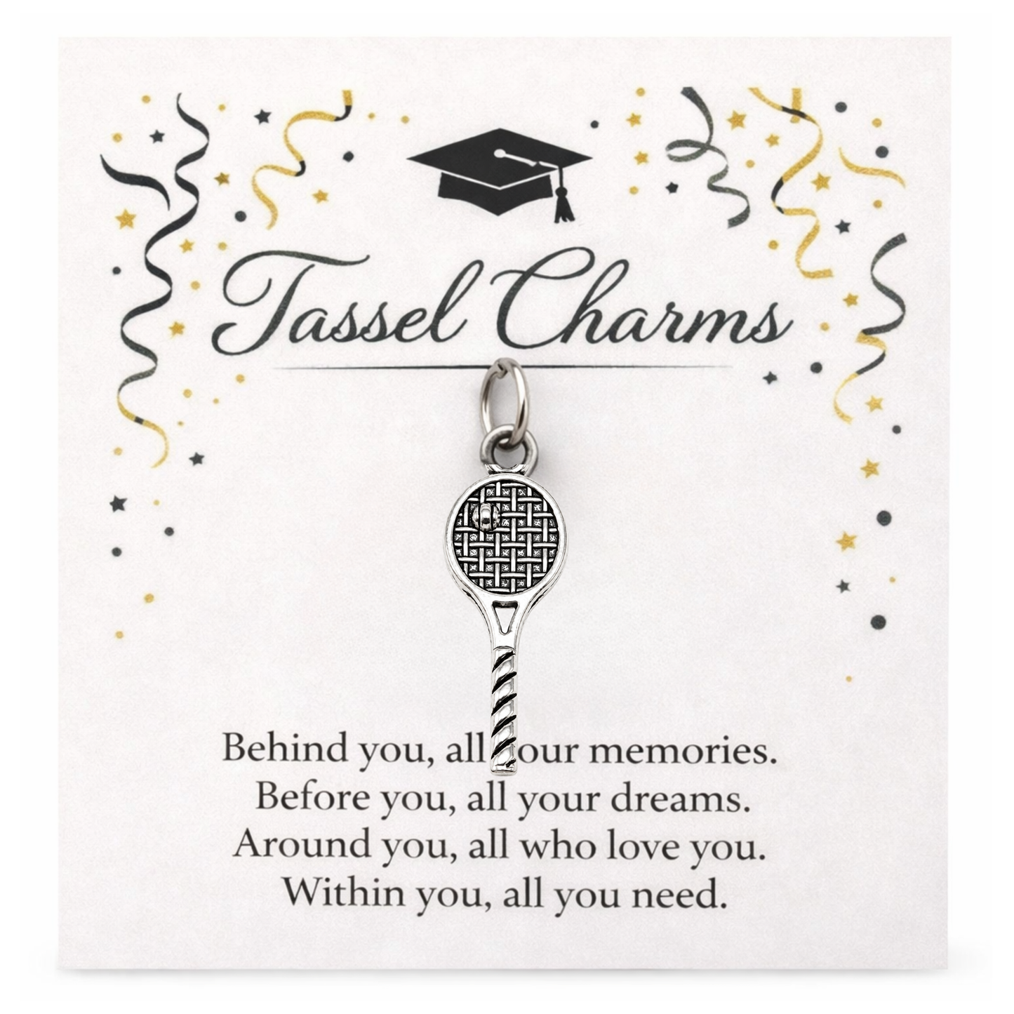 Tennis Graduation Tassel Charm