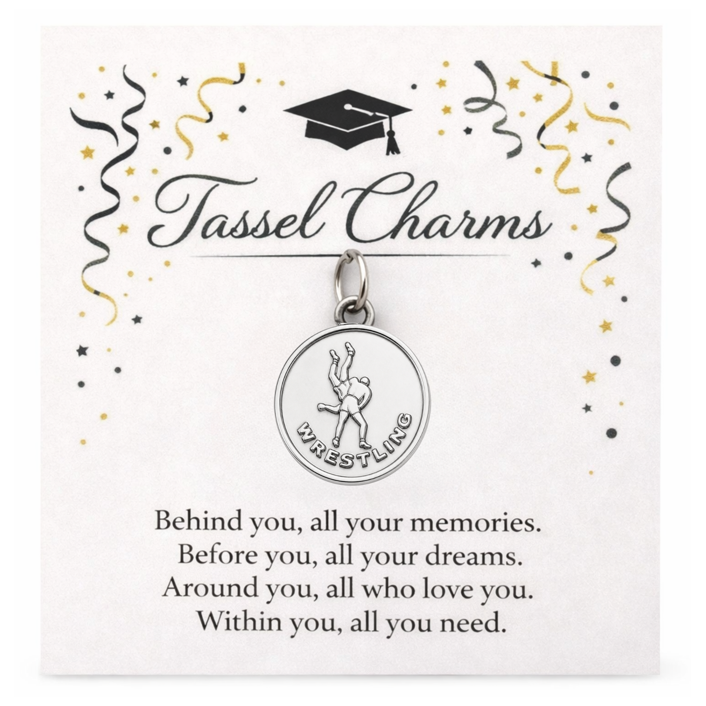Boy Wrestling Tassel Charm