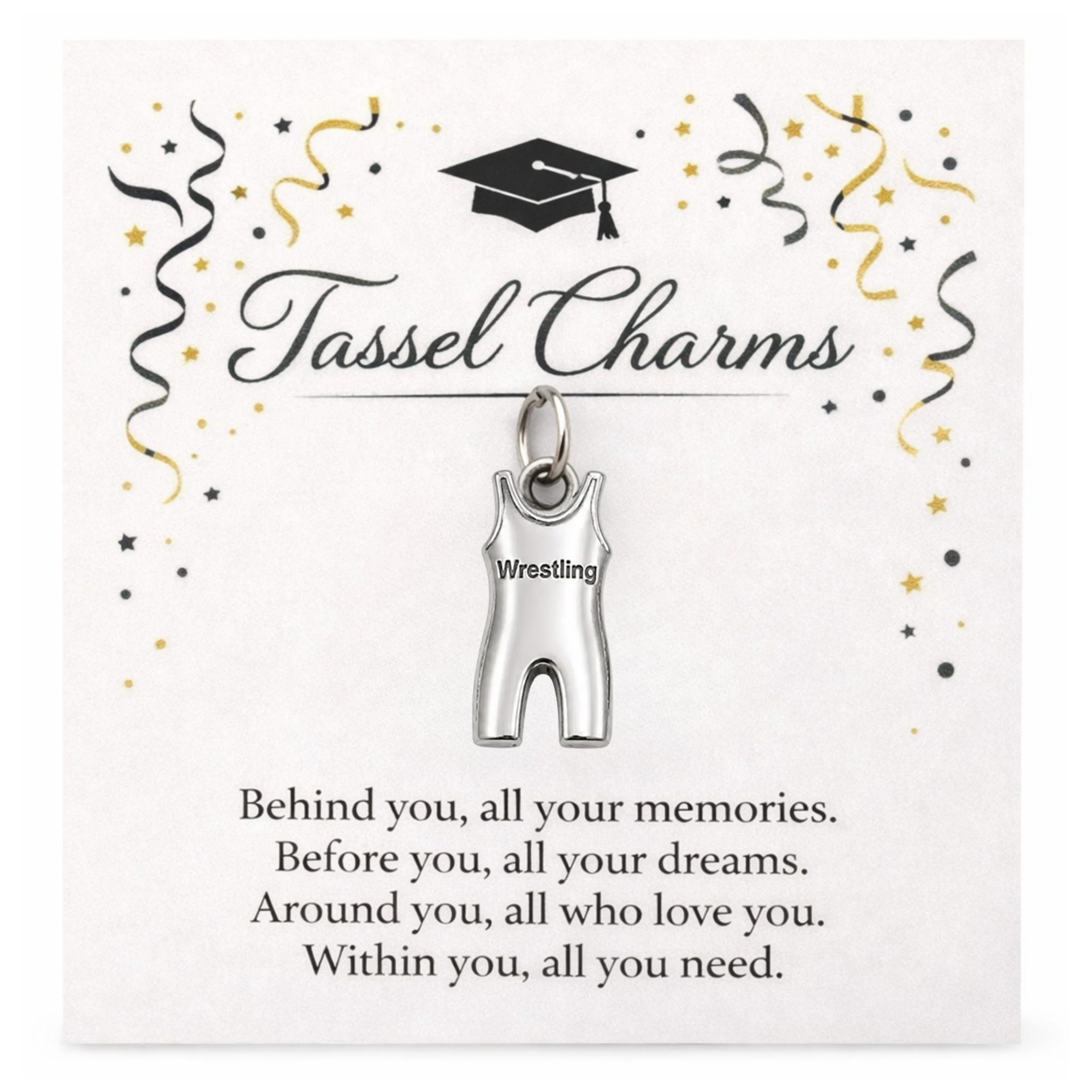 Boy Wrestling Tassel Charm