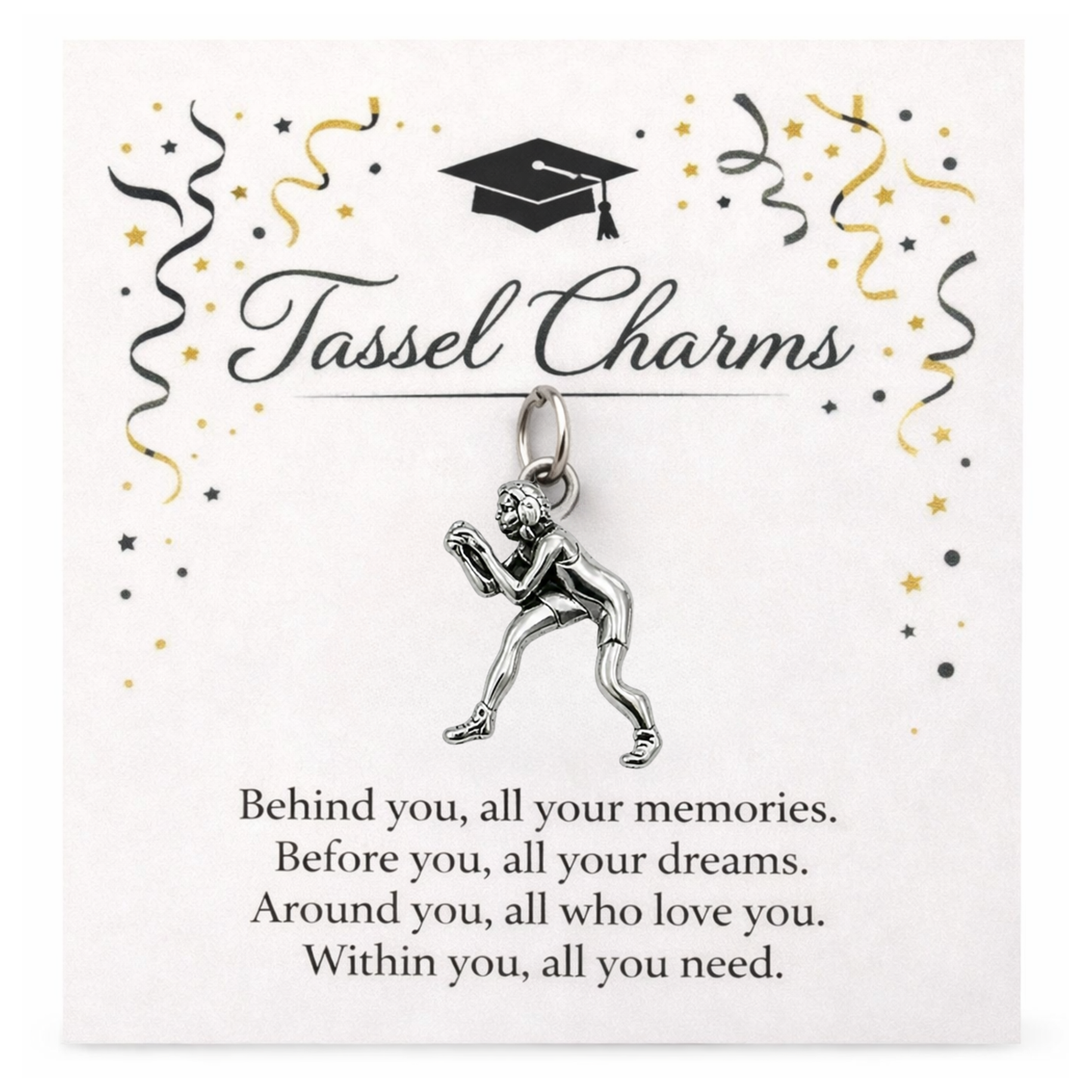 Girl Wrestling Tassel Charm