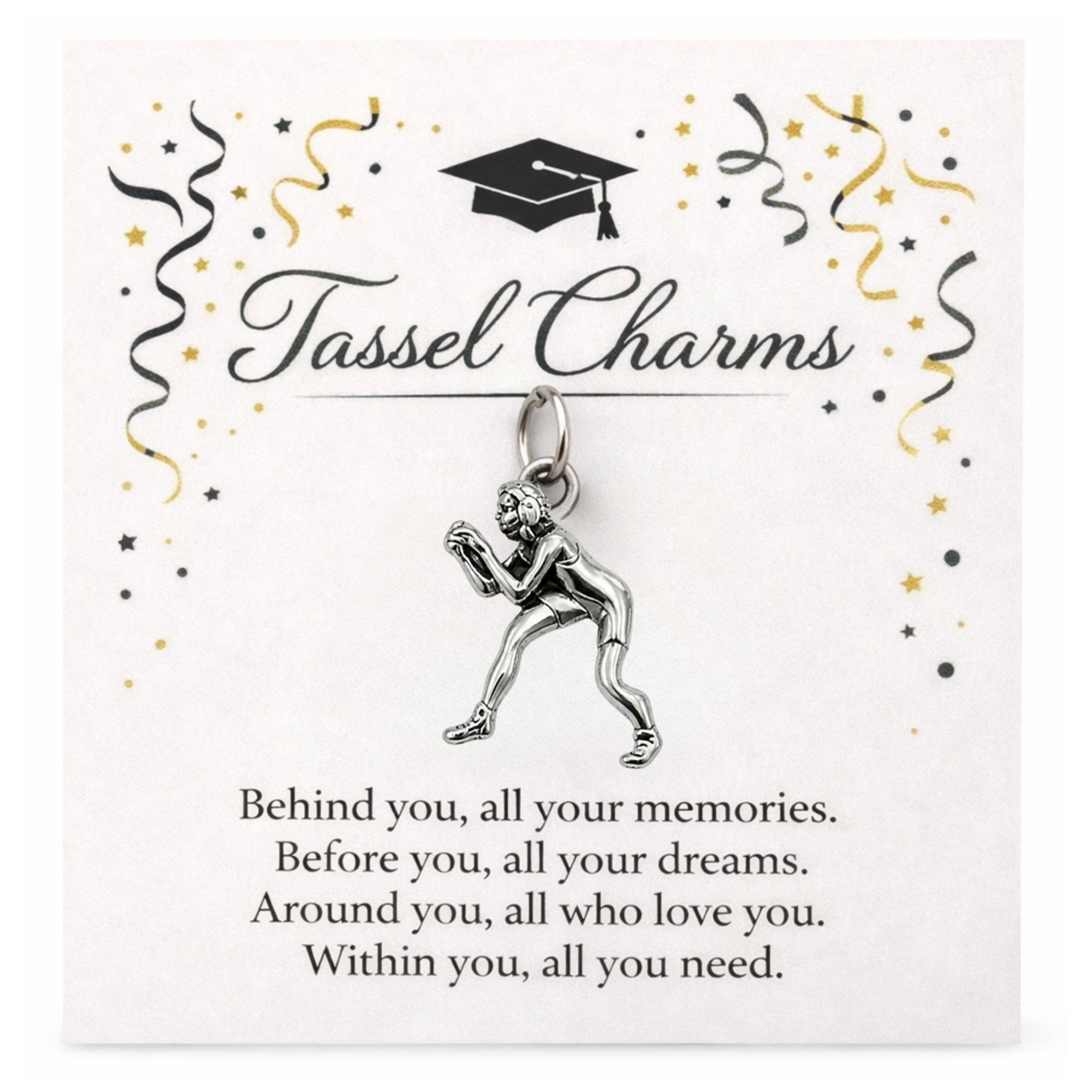 Girl Wrestling Tassel Charm
