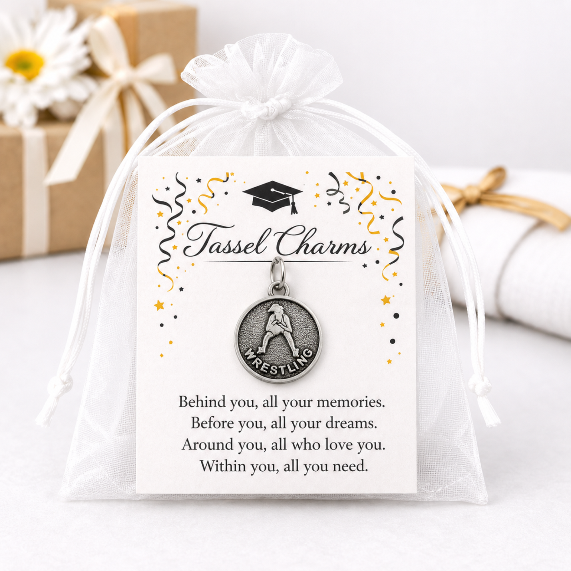 Girl Wrestling Tassel Charm