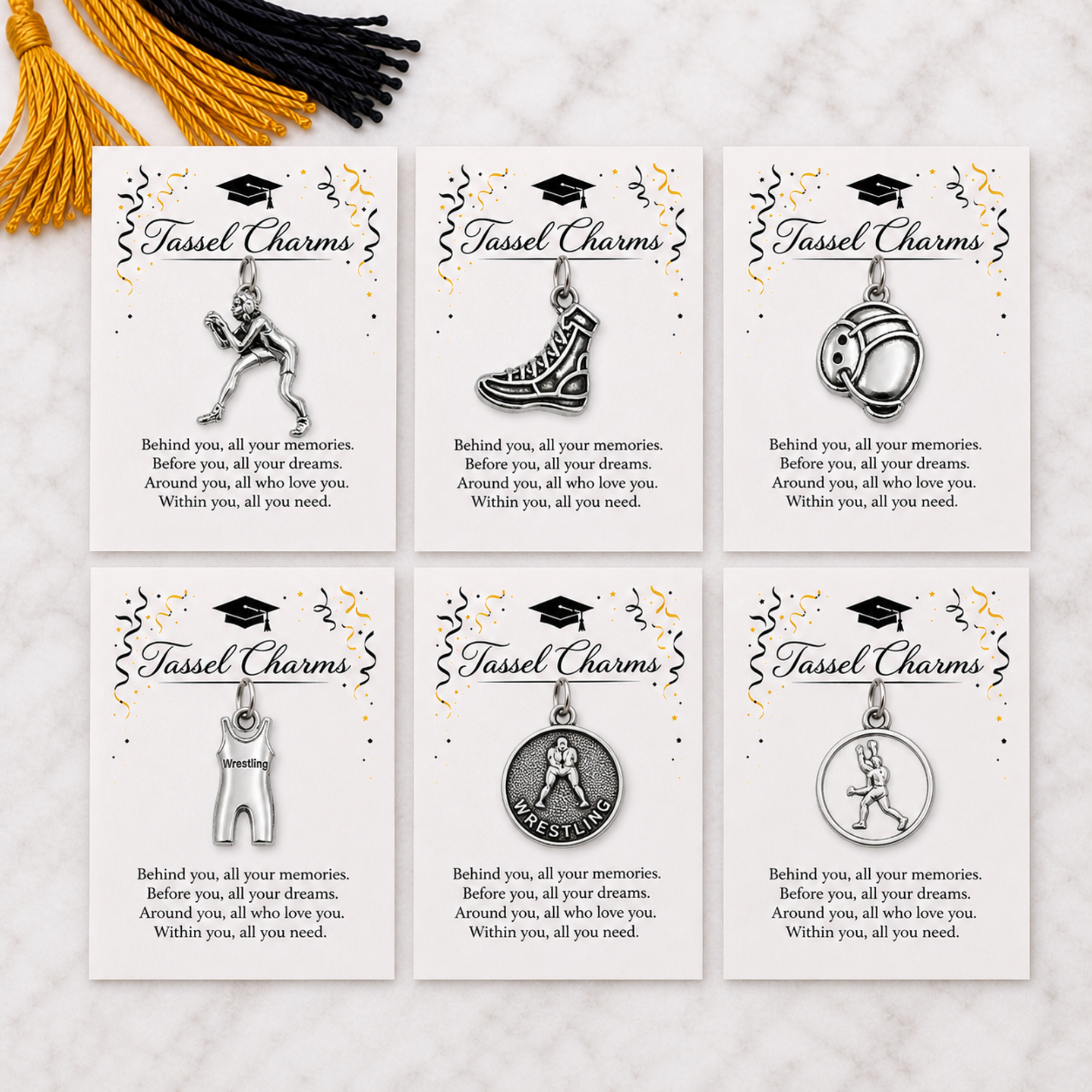 Girl Wrestling Tassel Charm