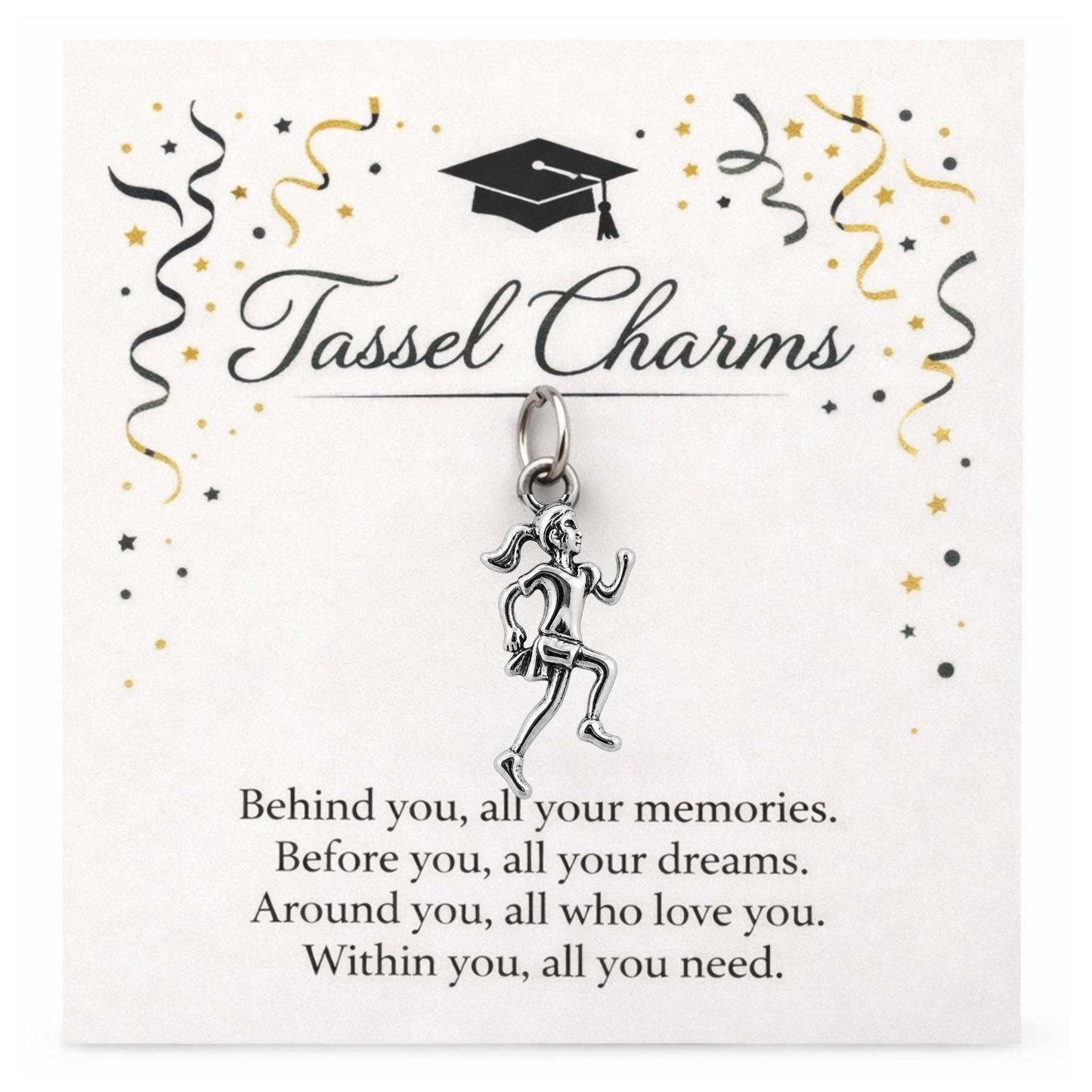 Flag Football Graduation Tassel Charm