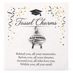 Flag Football Graduation Tassel Charm