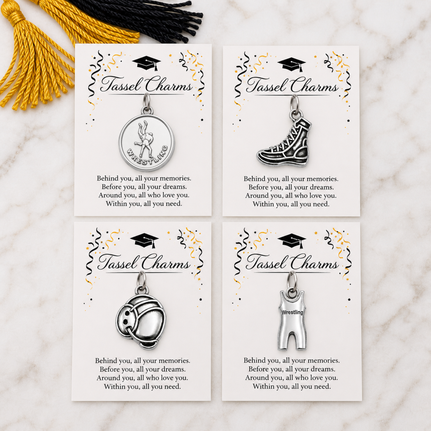 Boy Wrestling Tassel Charm
