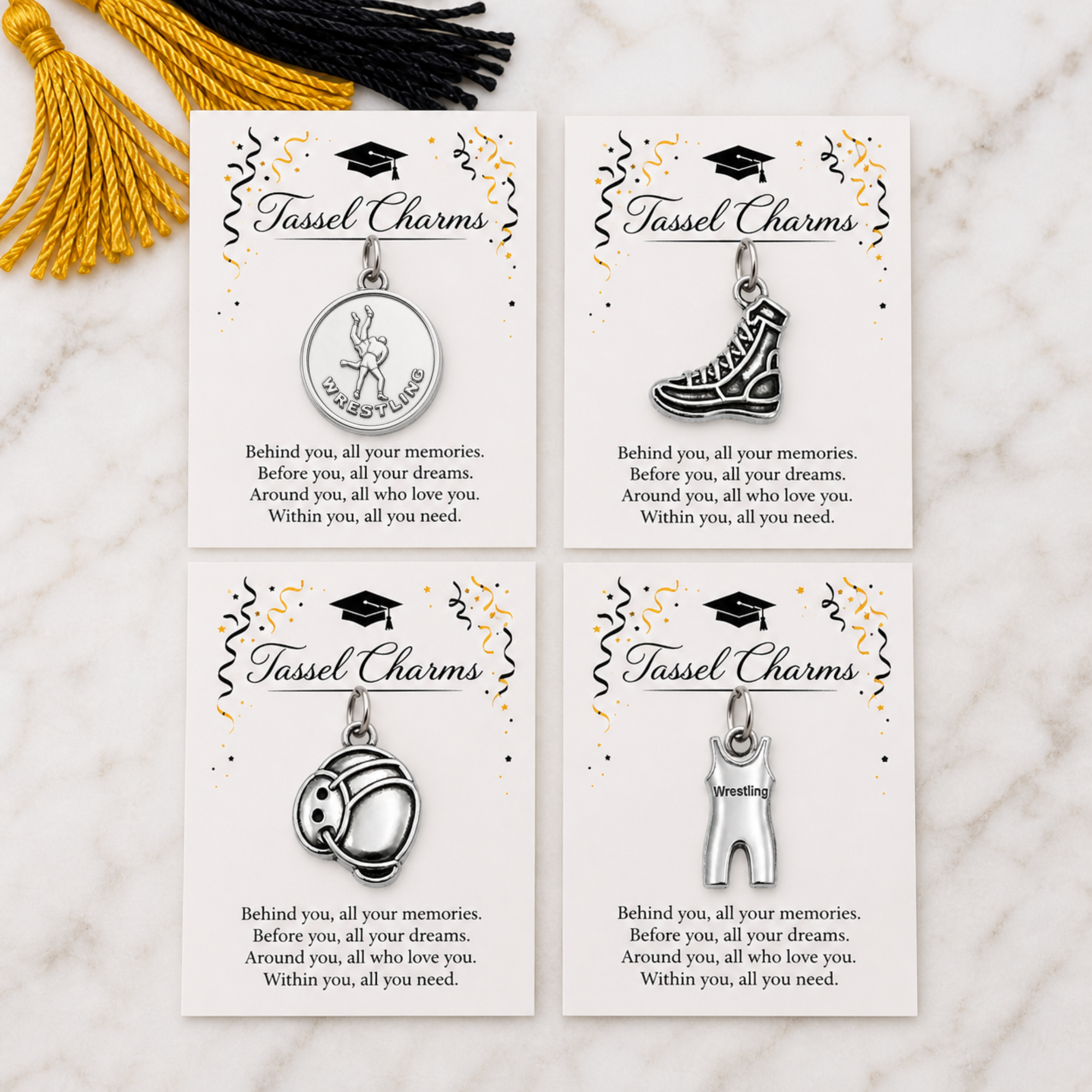 Boy Wrestling Tassel Charm