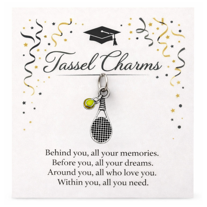 Tennis Graduation Tassel Charm