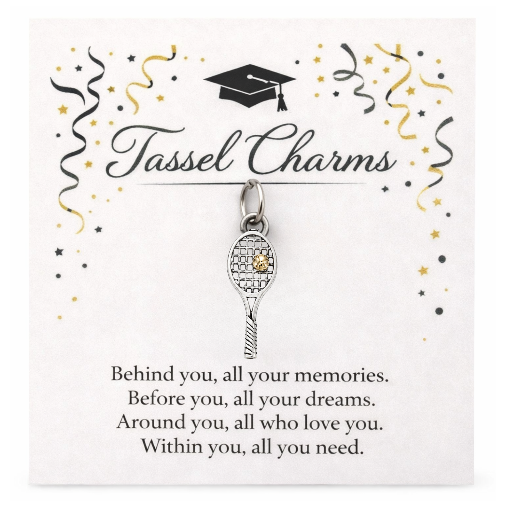 Tennis Graduation Tassel Charm