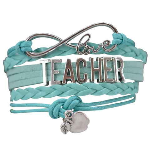 Teacher Infinity Bracelet - Teal - Infinity Collection