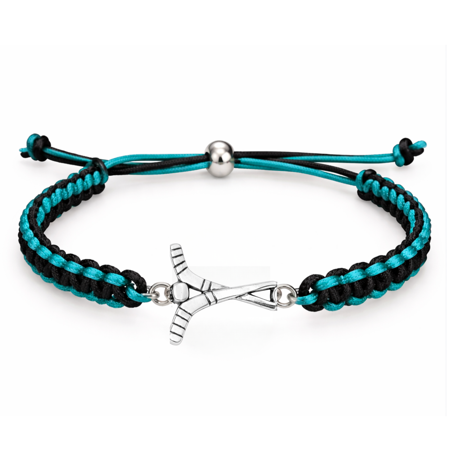 Ice Hockey Multi Colored Rope Bracelet - Pick Colors