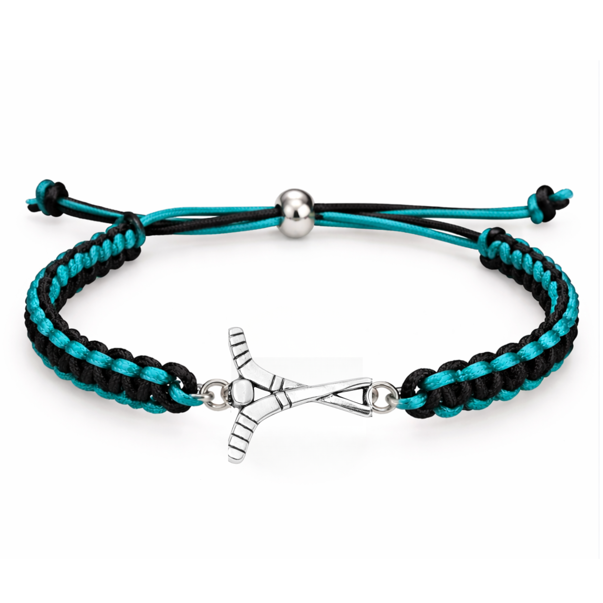 Ice Hockey Multi Colored Rope Bracelet - Pick Colors
