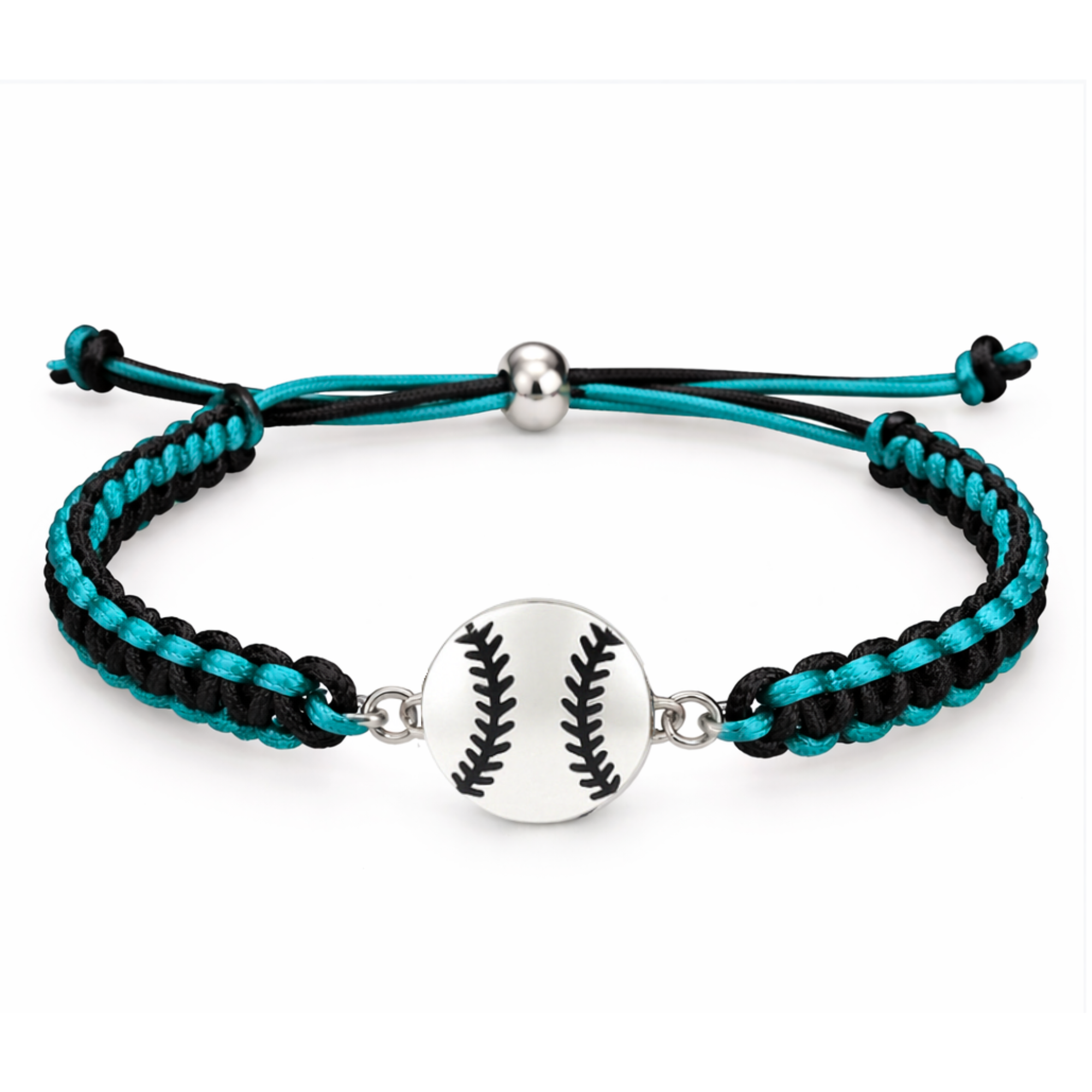 Multi Colored Softball Rope Bracelet - Pick Colors & Charms