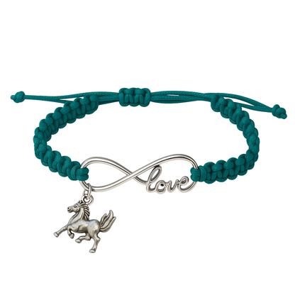 Horse Infinity Rope Bracelet - Pick Charm