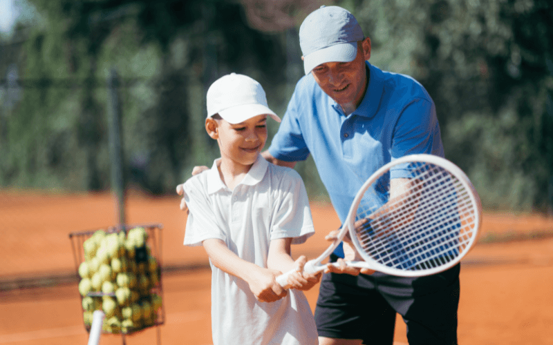 Tennis coach and player