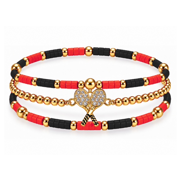 Tennis Game Day Bracelet Stack