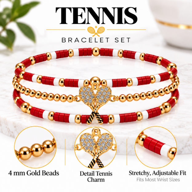 Tennis Game Day Bracelet Stack
