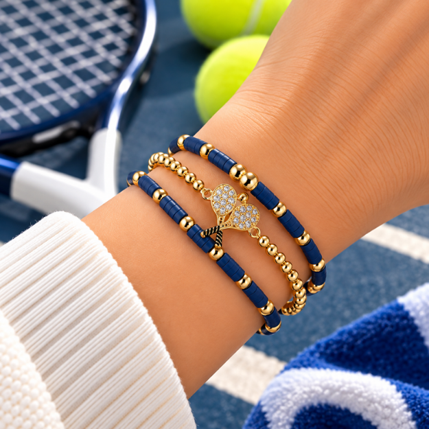 Tennis Game Day Bracelet Stack