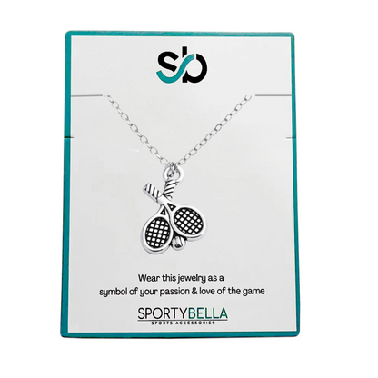 Tennis Necklace - Silver Rackets