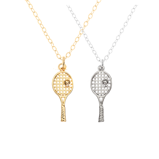 Tennis Racket 18K Gold Plated Necklace