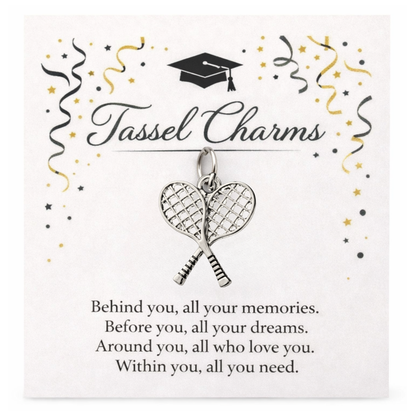 Tennis Graduation Tassel Charm