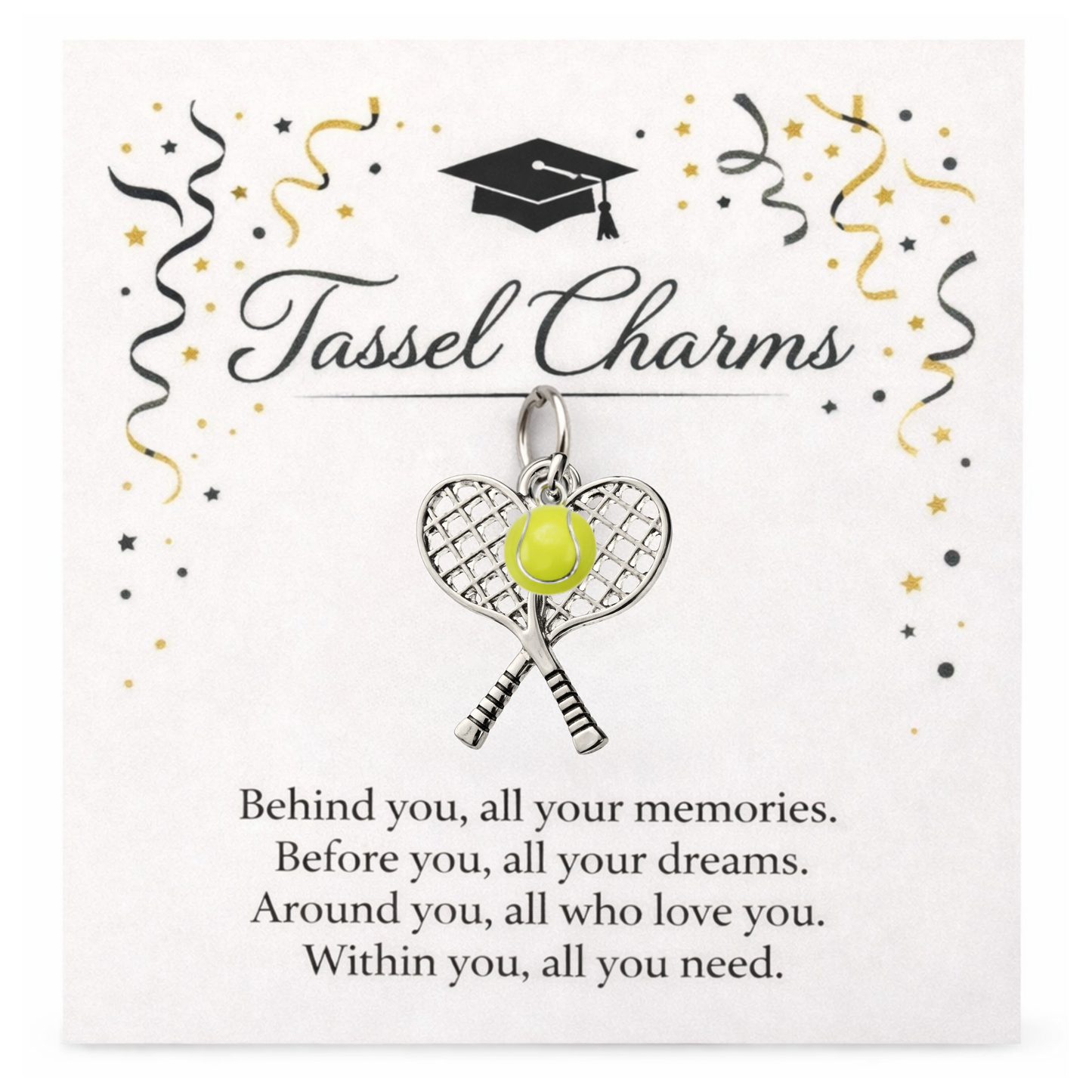 Tennis Graduation Tassel Charm