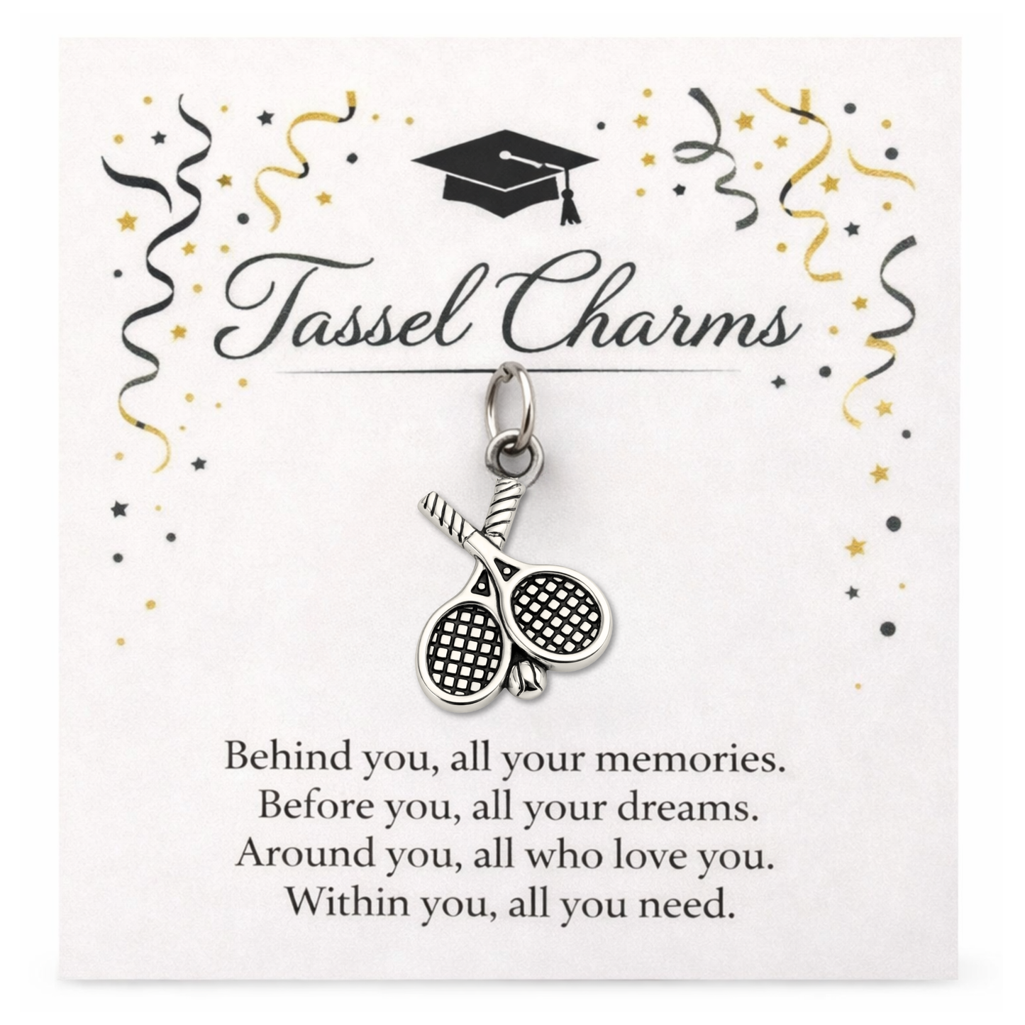 Tennis Graduation Tassel Charm