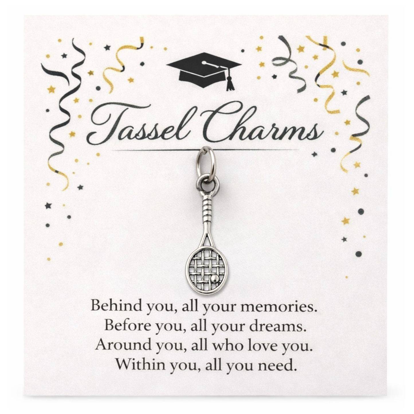 Tennis Graduation Tassel Charm