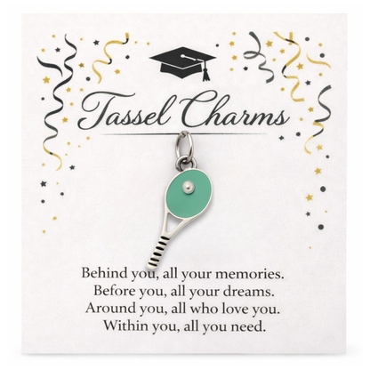 Tennis Graduation Tassel Charm