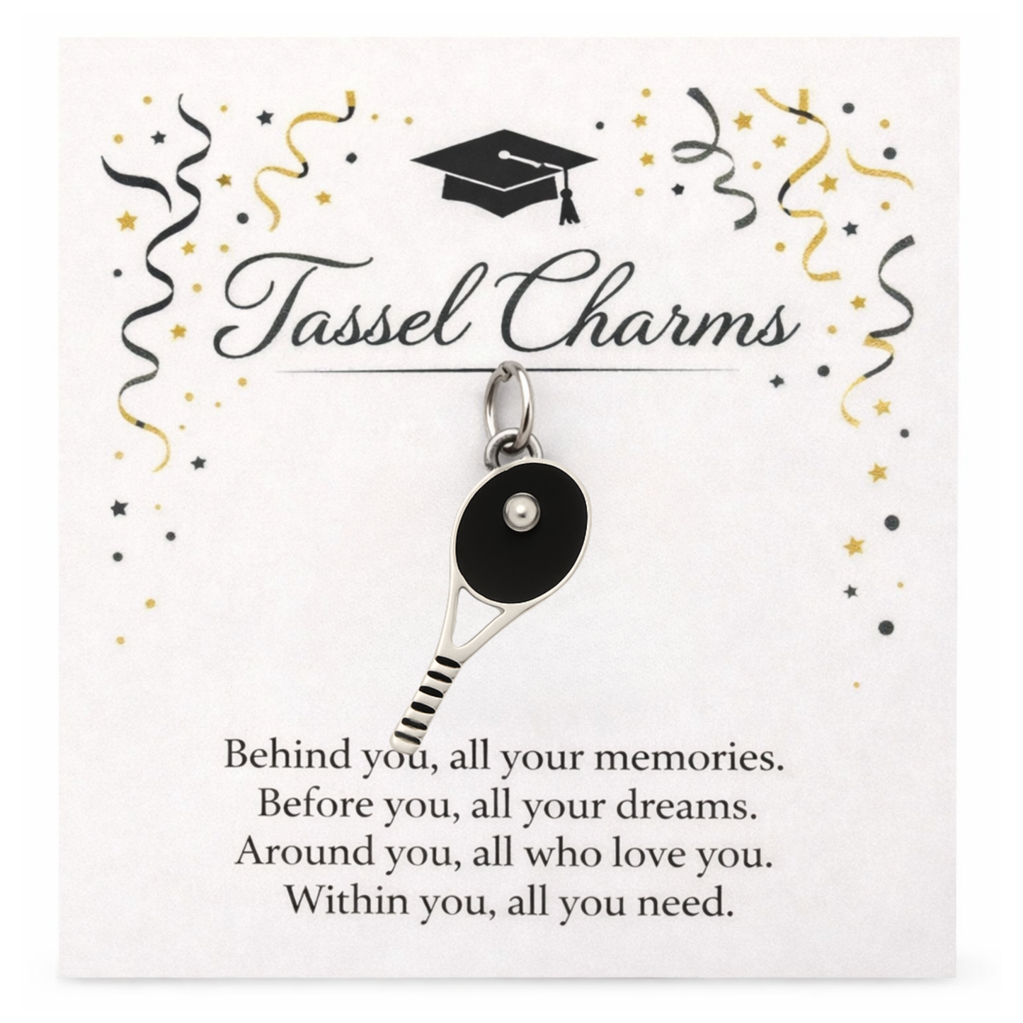 Tennis Graduation Tassel Charm