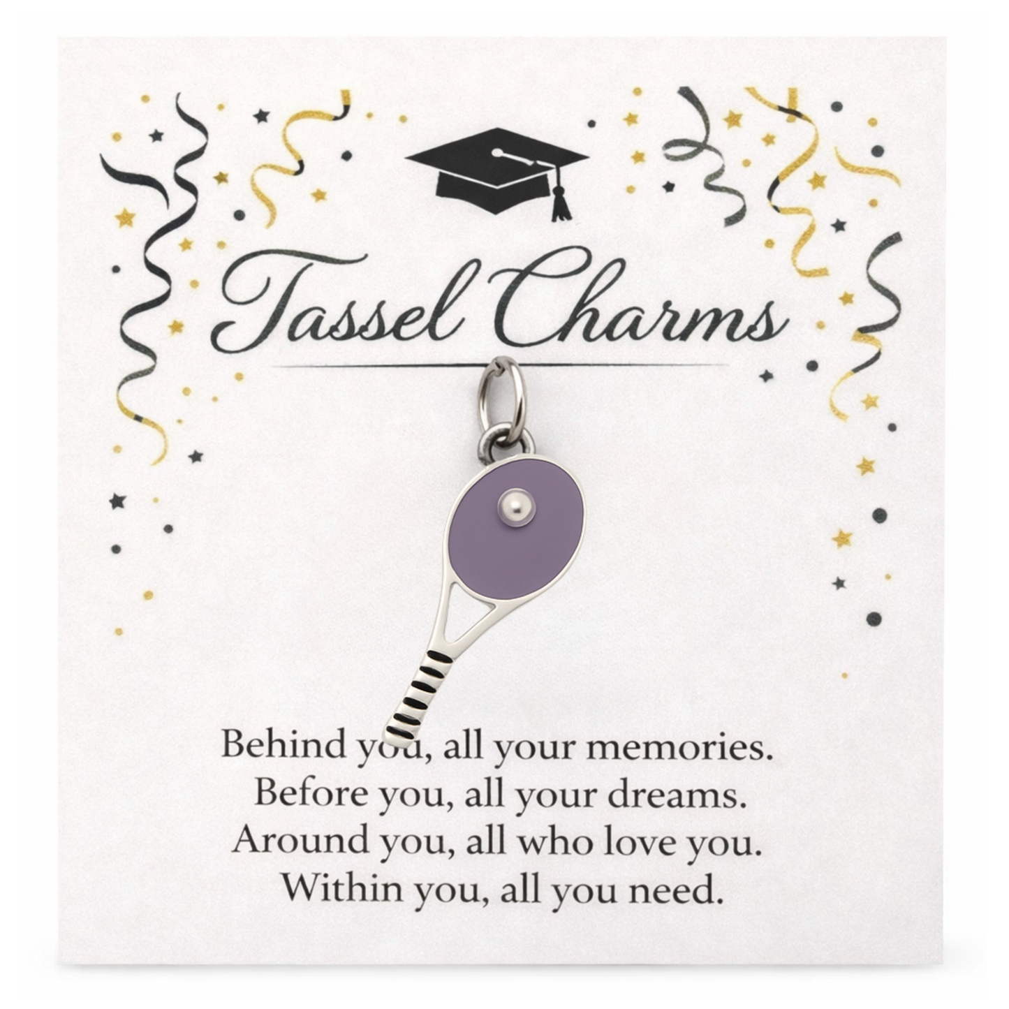 Tennis Graduation Tassel Charm