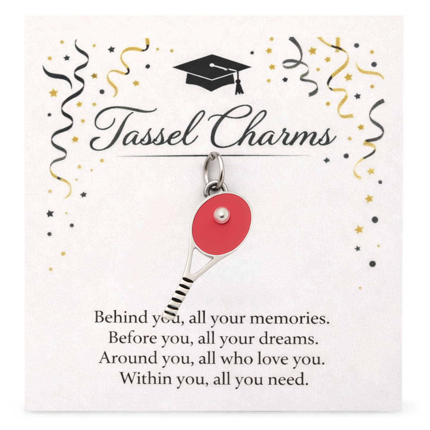 Tennis Graduation Tassel Charm