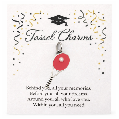 Tennis Graduation Tassel Charm