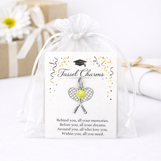 Tennis Graduation Tassel Charm