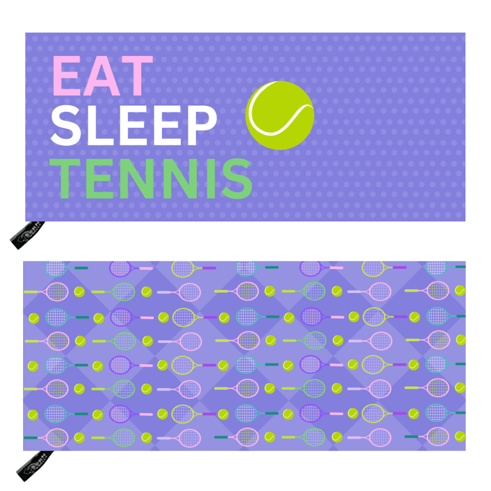 Eat Sleep Tennis Double-Sided Microfiber Towel