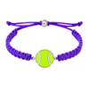 Purple tennis rope bracelet with bright tennis ball charm, fun accessory for fans and players