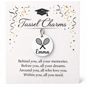 Tennis Engraved Tassel Charm