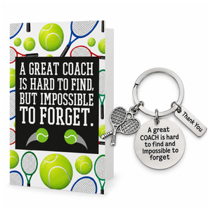 Tennis Coach Keychain & Card Set