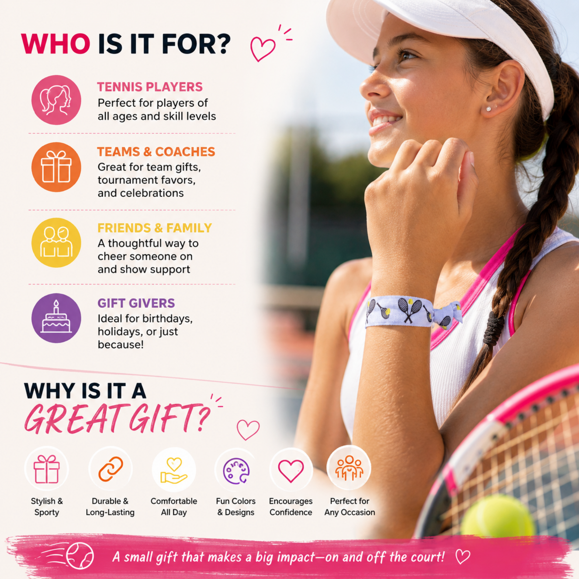 Tennis Hair Ties- Multi Colored
