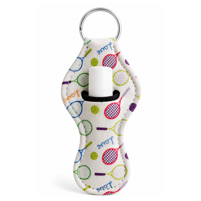 Tennis Love Chapstick Holder Keychain