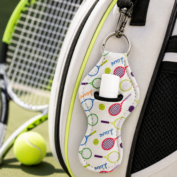 Tennis Love Chapstick Holder Keychain